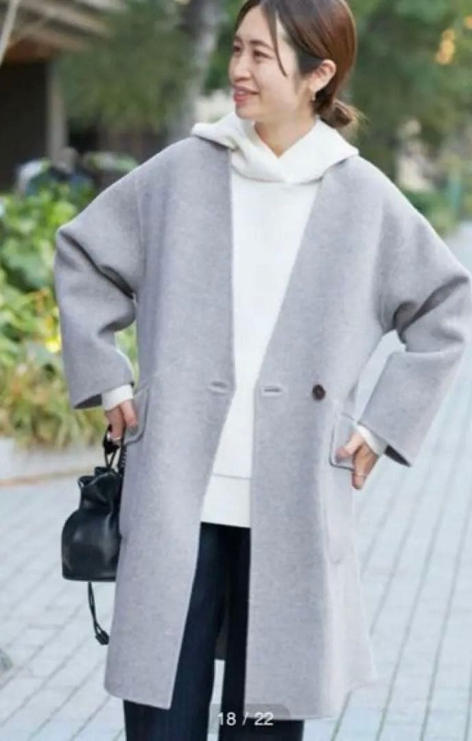 IENA イエナ 新品タグ付き モッサーダブルフェイスVネックコート 36