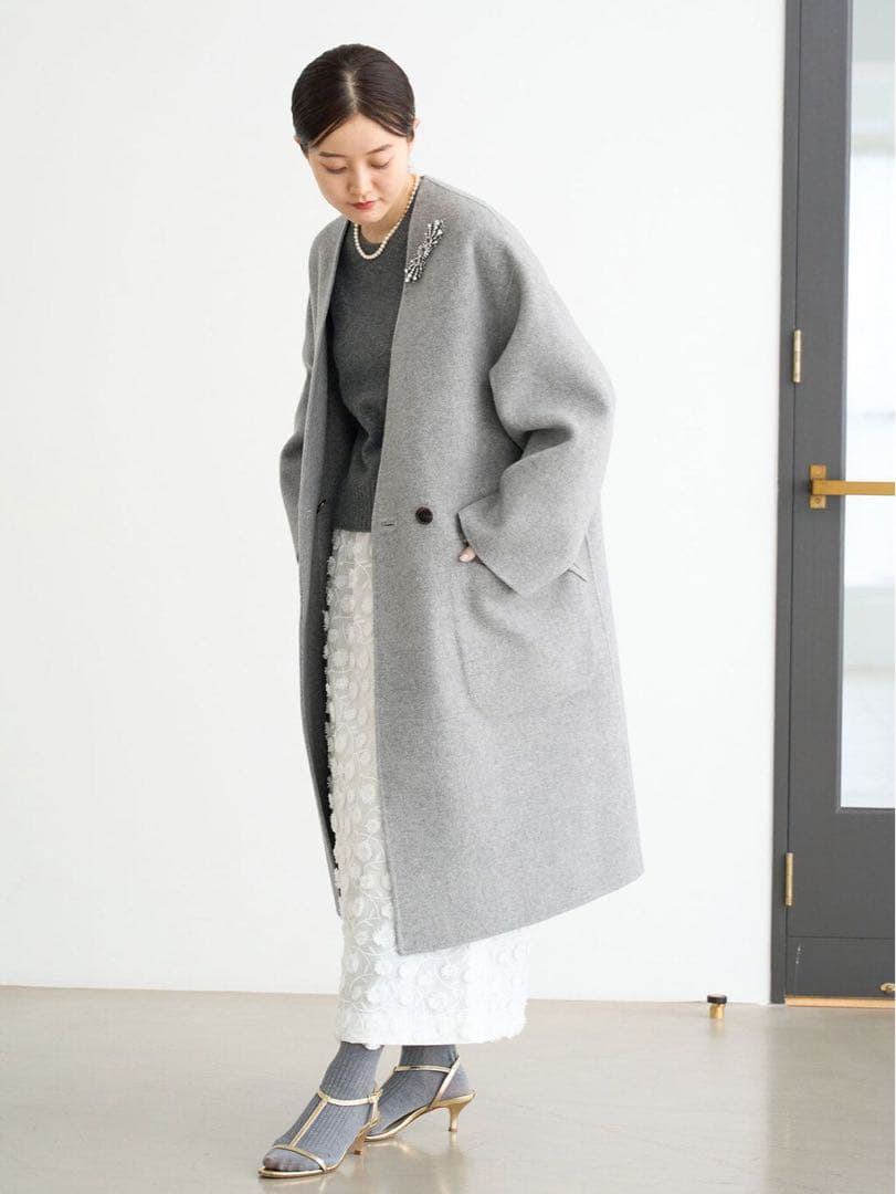 IENA イエナ 新品タグ付き モッサーダブルフェイスVネックコート 36