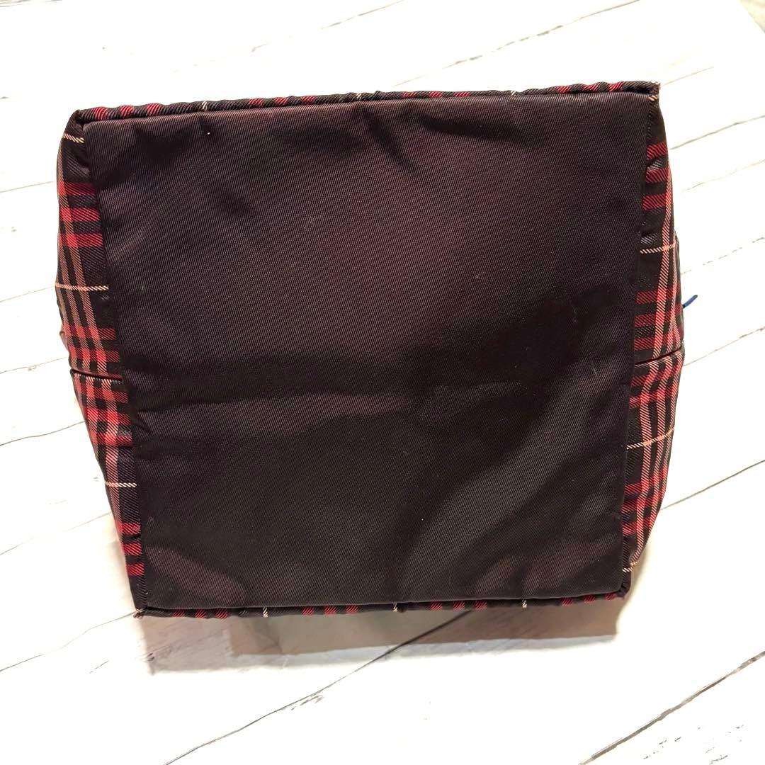 希少カラー バーバリー ブルーレーベル トートバッグ ノバチェック　レッド