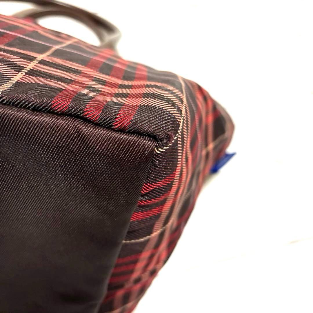 希少カラー バーバリー ブルーレーベル トートバッグ ノバチェック　レッド