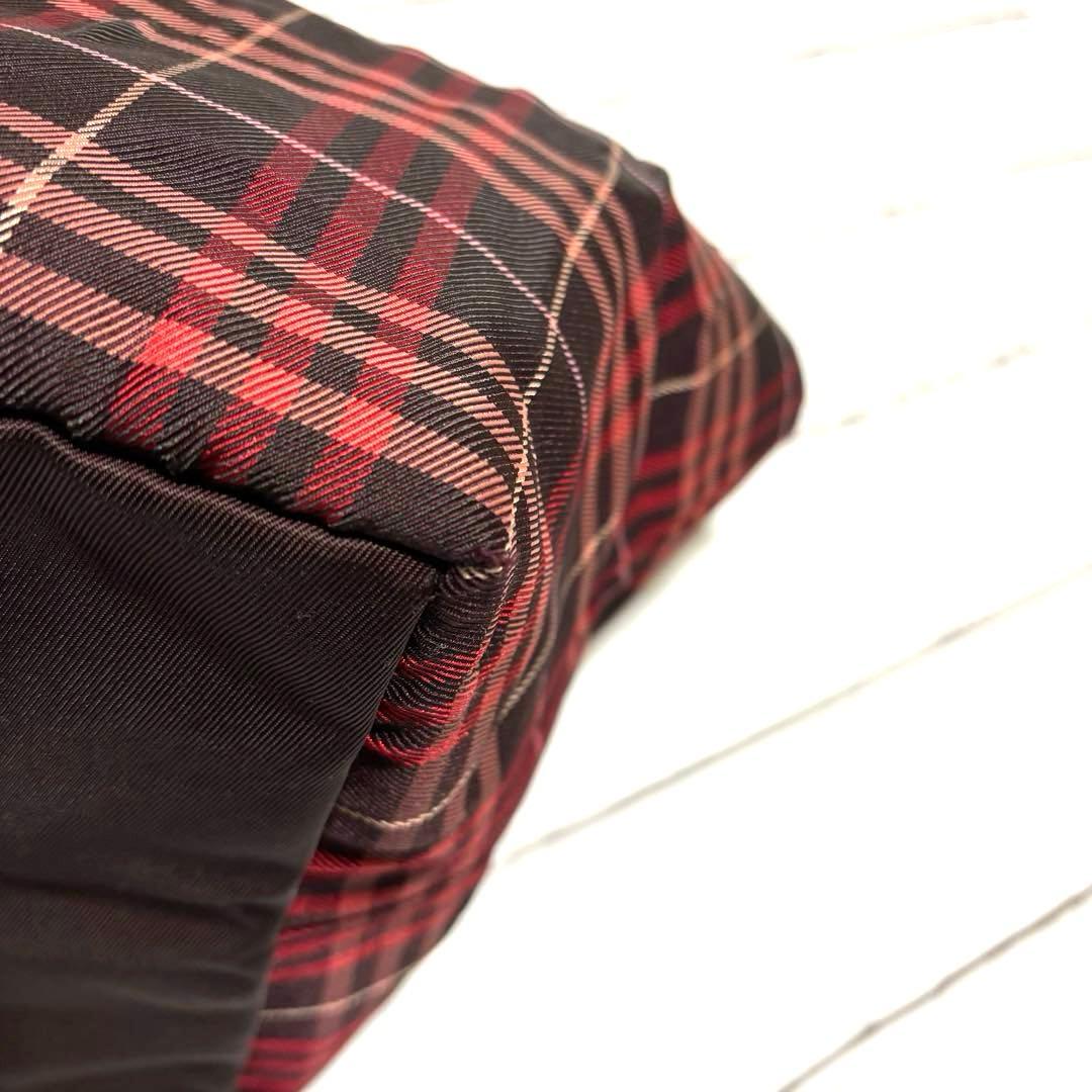 希少カラー バーバリー ブルーレーベル トートバッグ ノバチェック　レッド