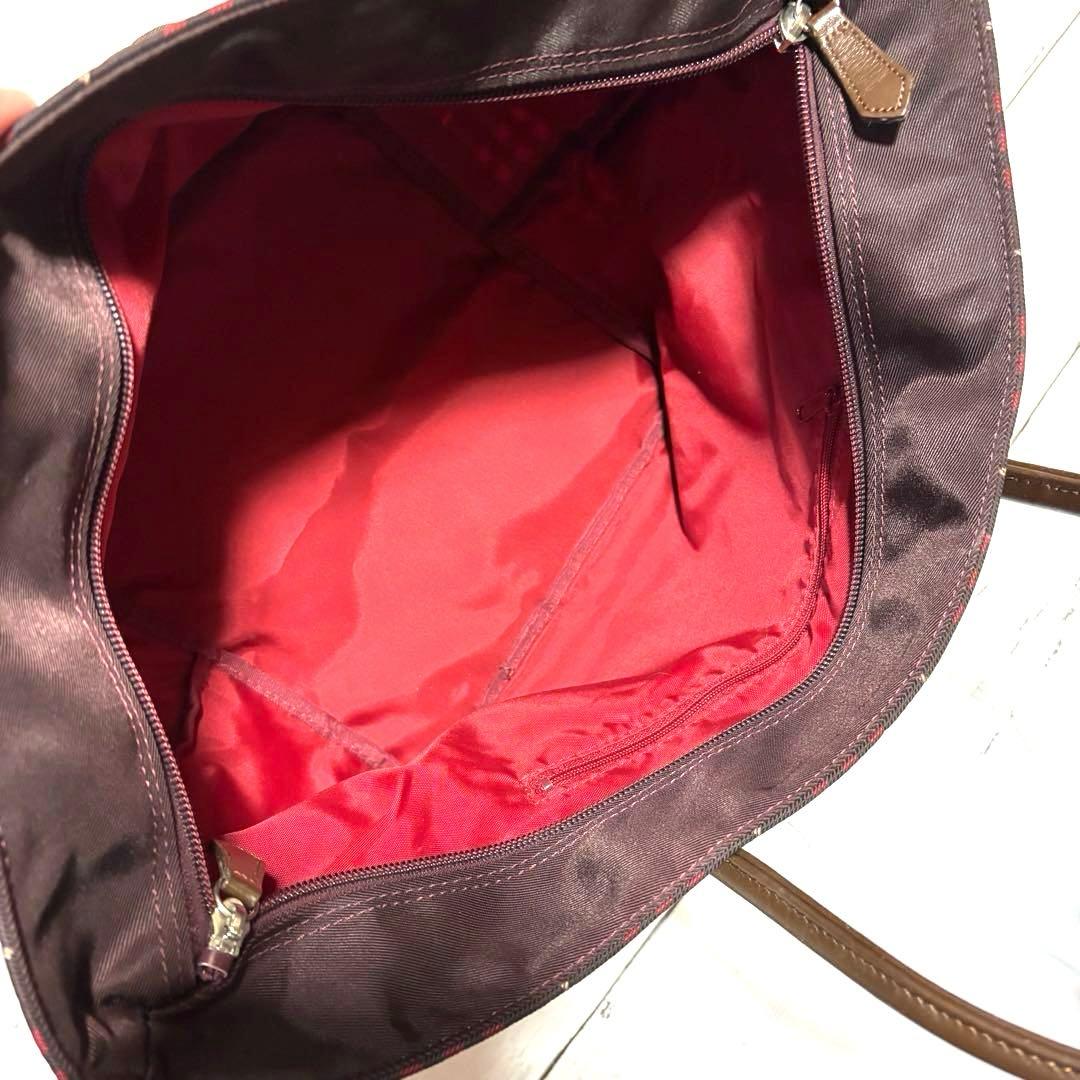 希少カラー バーバリー ブルーレーベル トートバッグ ノバチェック　レッド