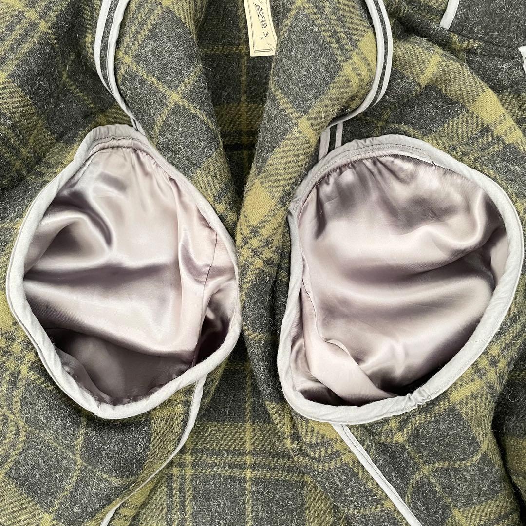 【すわん】J.PRESS ダッフルコート チェック ダークグレー L