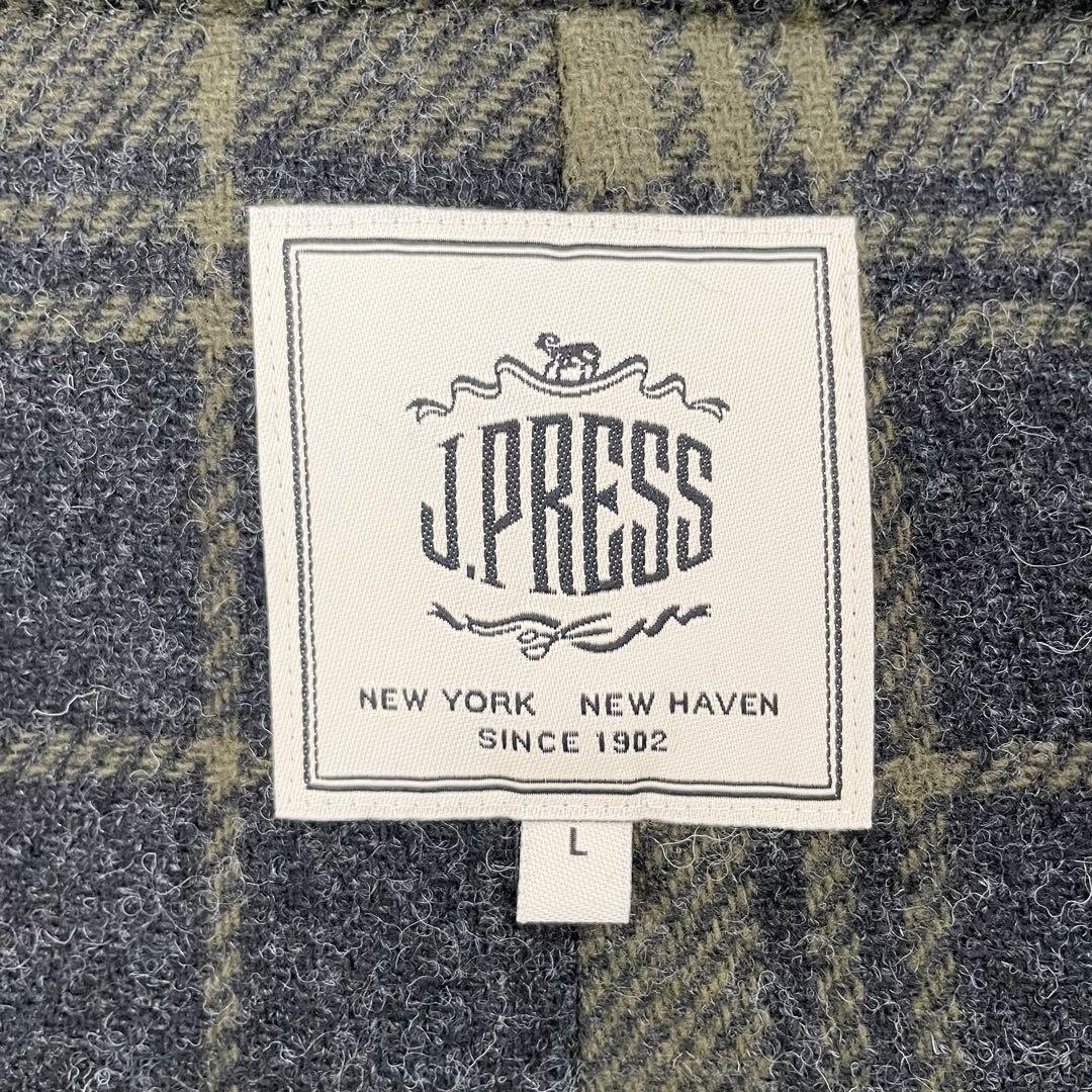 【すわん】J.PRESS ダッフルコート チェック ダークグレー L