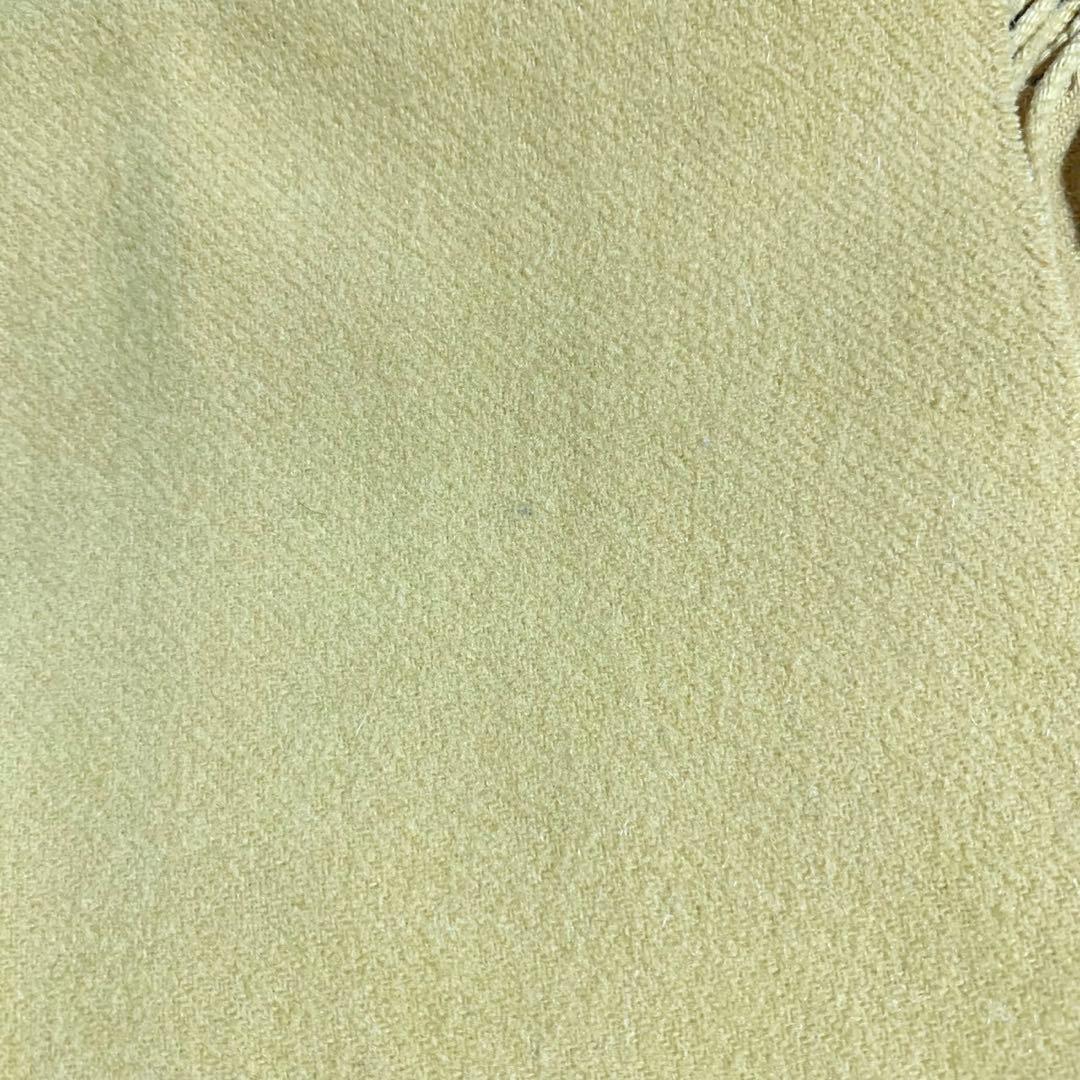 正規品　HERMES　エルメス　カシミヤ100%　ロゴ刺繍　マフラー　フリンジ