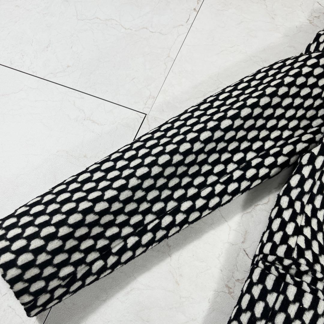 ✨極美品 マックスマーラ 白タグ 格子チェック スタンドカラーコート アルパカ混