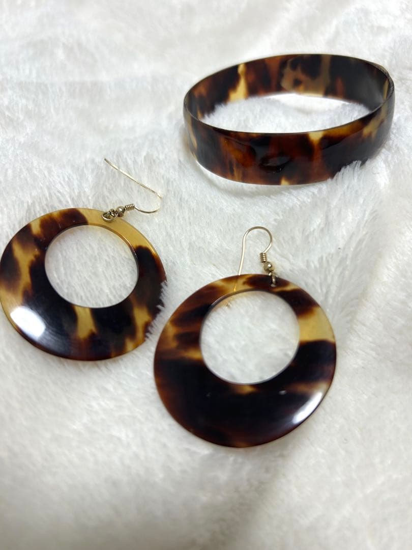 本鼈甲　ブレスレット・ピアスセット