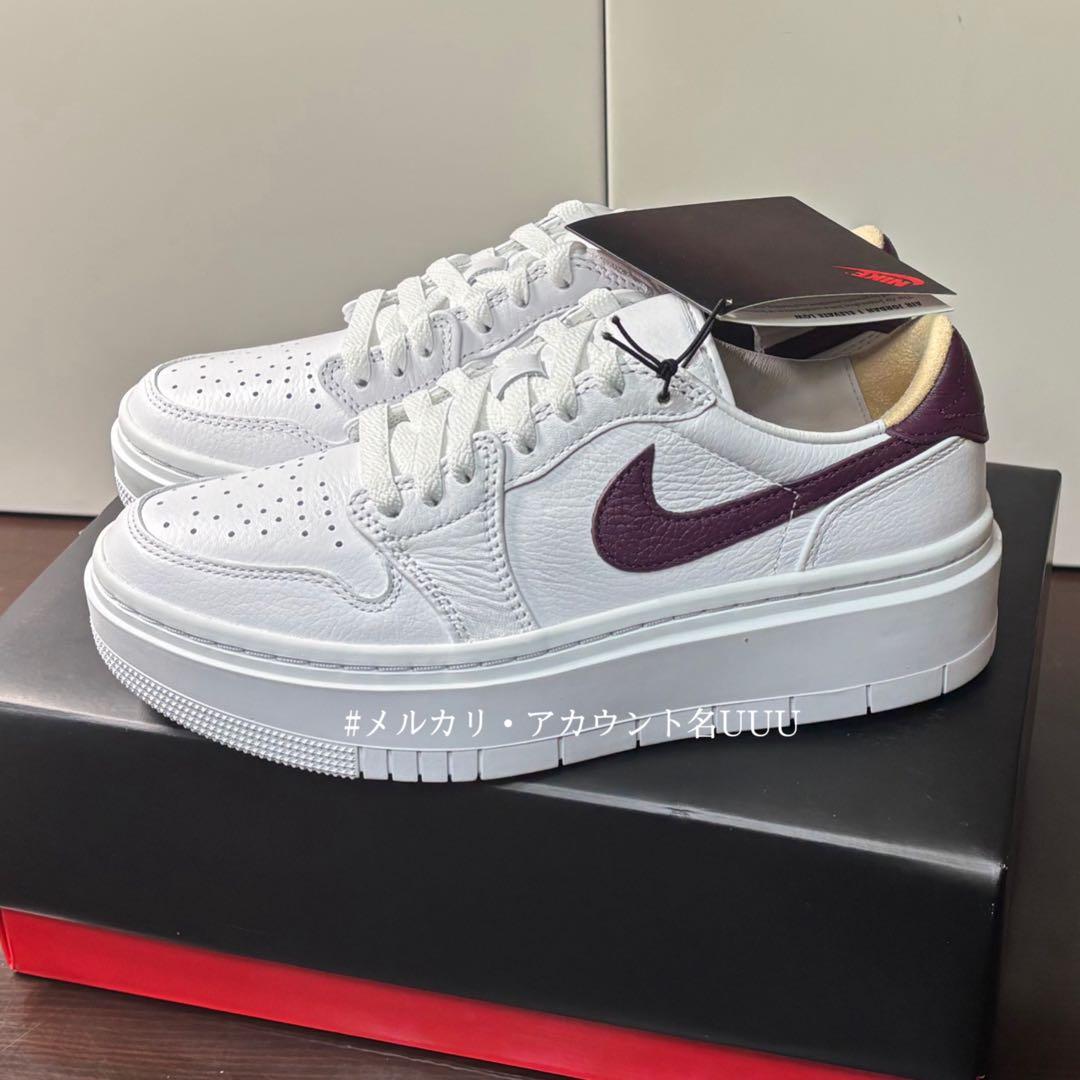 【新品23.5cm】NIKE｜エアジョーダン１｜ホワイト/ボルドー 厚底