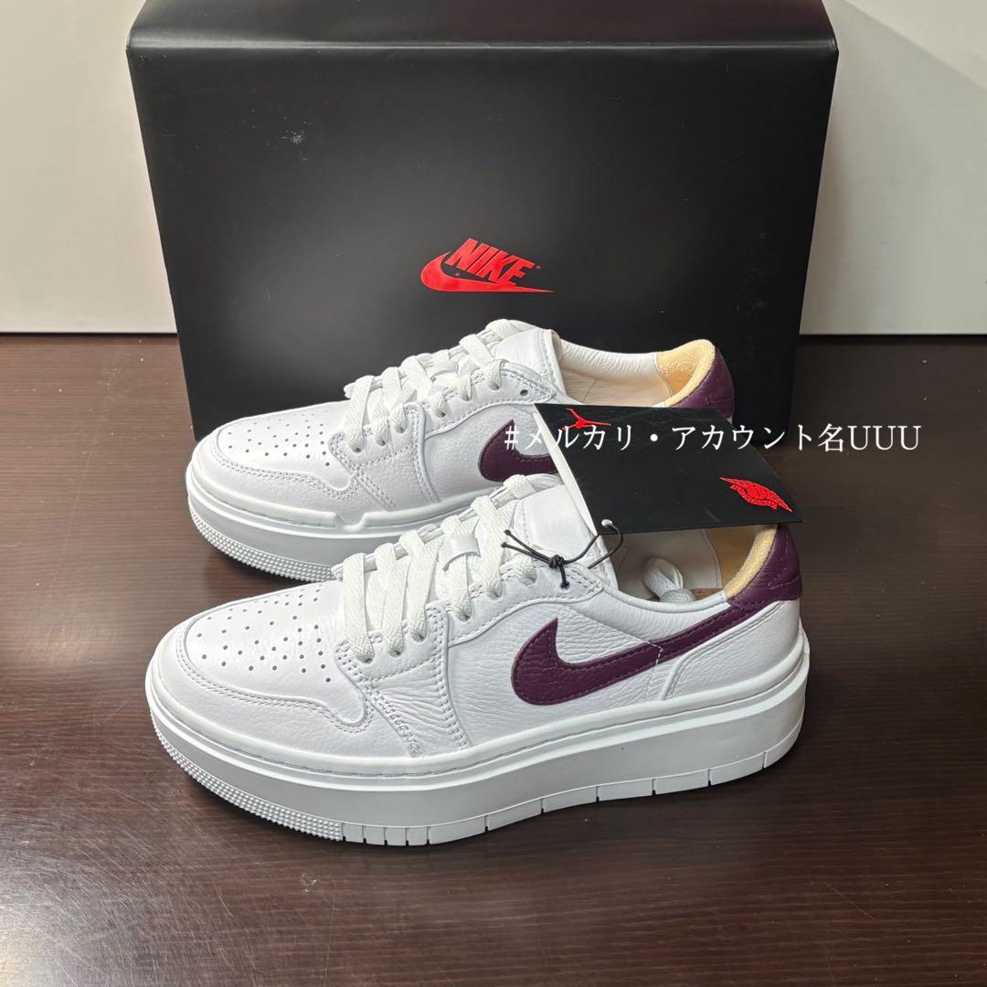【新品23.5cm】NIKE｜エアジョーダン１｜ホワイト/ボルドー 厚底