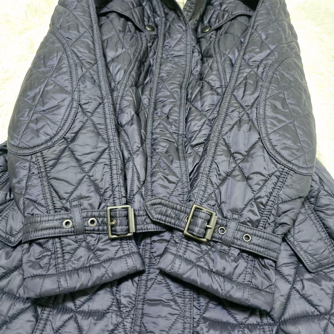 美品✨バーバリー ブリット キルティングコート ネイビー フード