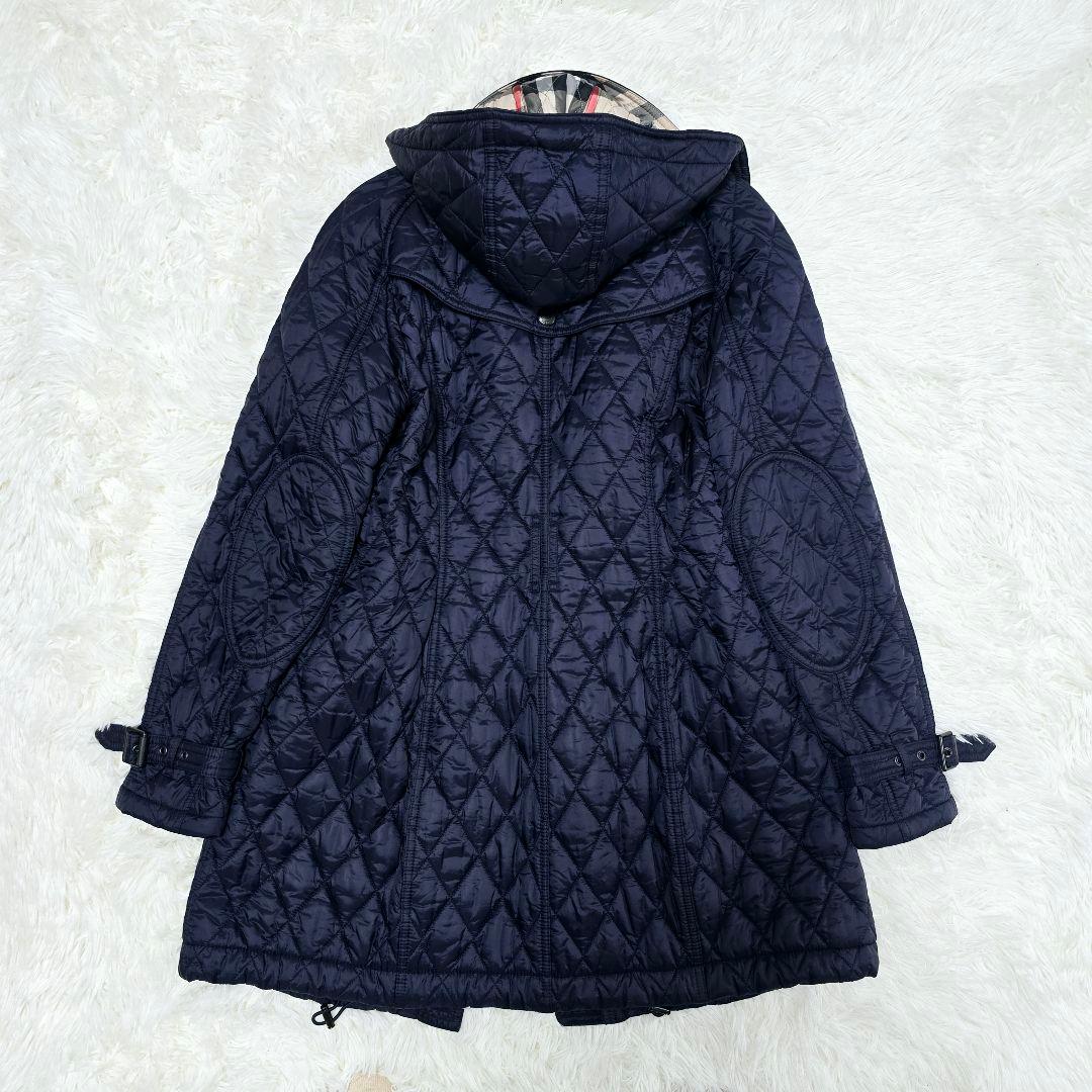 美品✨バーバリー ブリット キルティングコート ネイビー フード