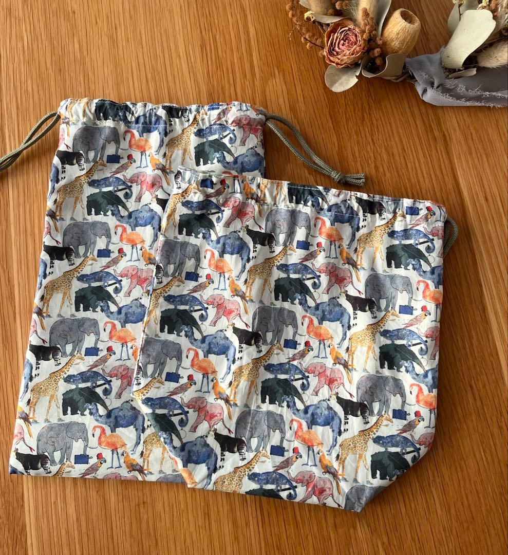 ★cocoro★＊リバティ生地使用＊巾着セット