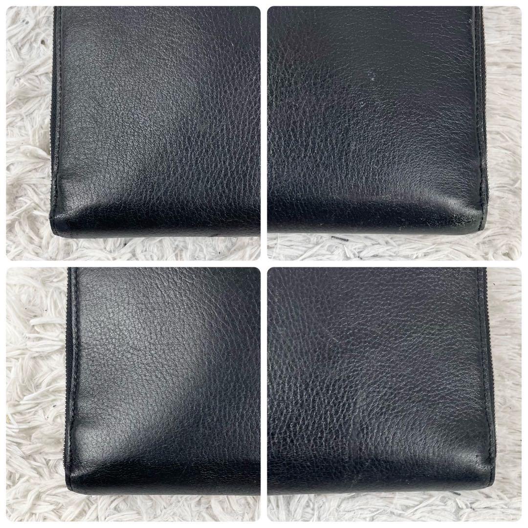 美品 ヴェルサーチ レザー ビジネスバッグ ロゴ型押し ファスナー ブラック