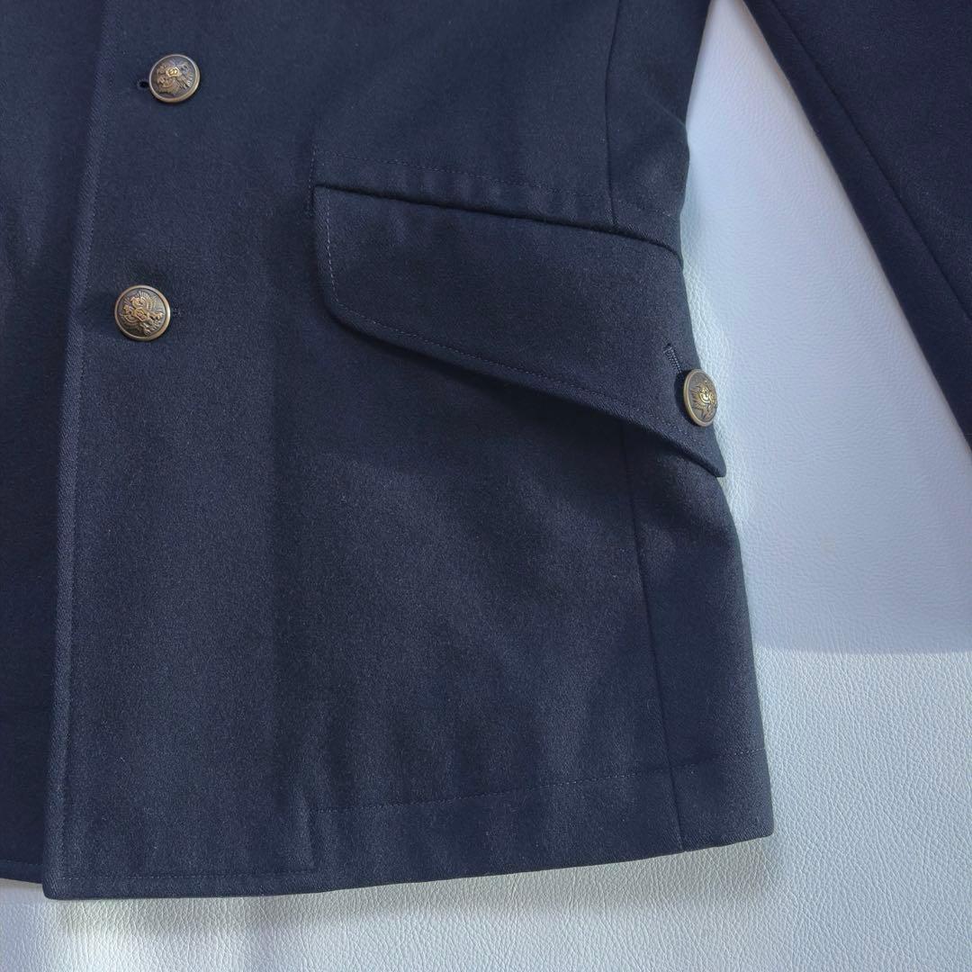 ポールスミス ミリタリー カシミヤ混 ピーコート メタルボタン ネイビー L