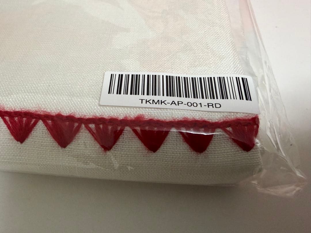 TKMK ORIGINAL LINEN APRON / WHITE×RED