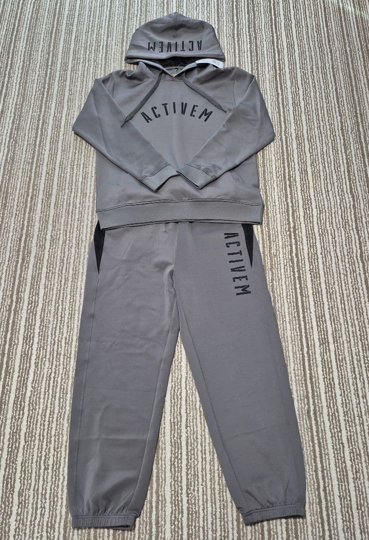 ACTIVEM フード付きスウェットセット グレー　新品タグ付