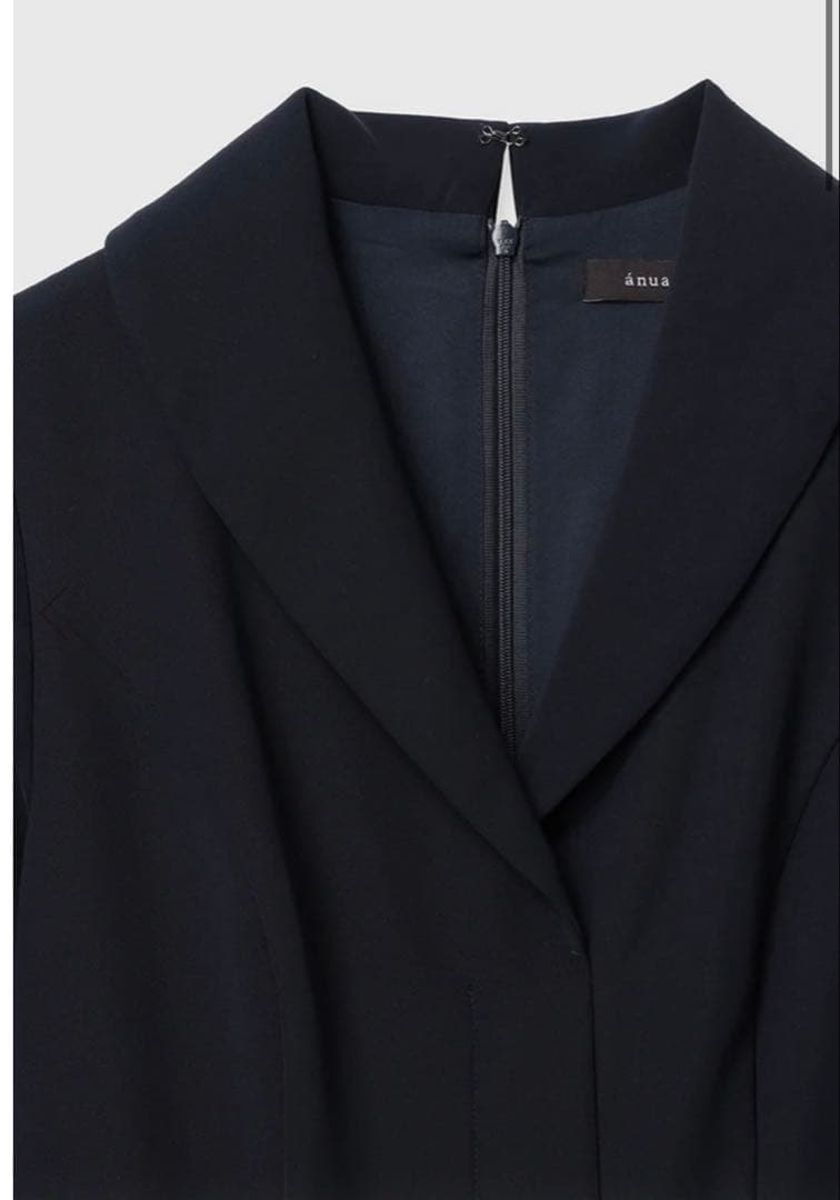 新品タグ付anuas ワンピースネイビー セレモニーテイラーワンピースM