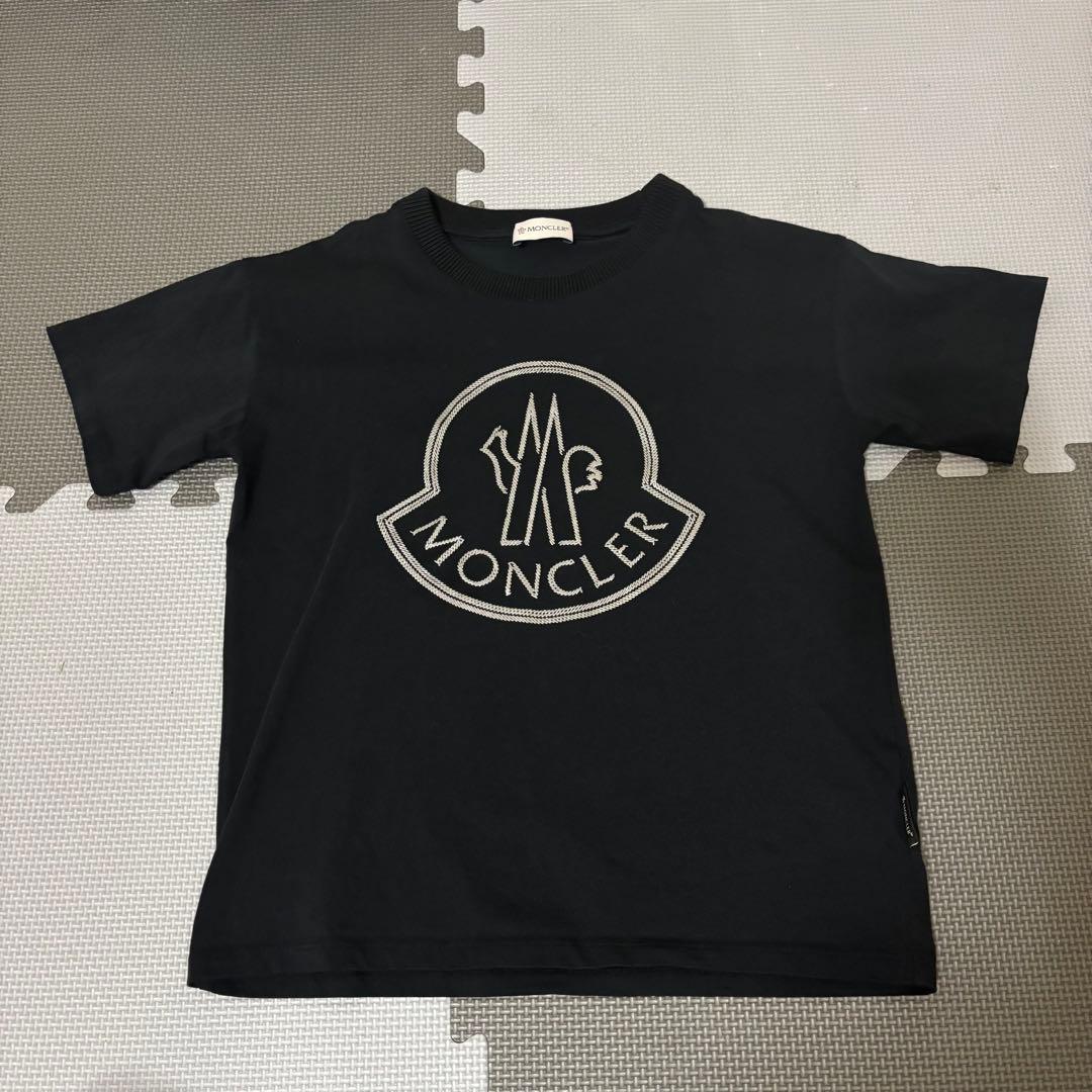 MONCLER ブラック 半袖Tシャツ　ビッグロゴ