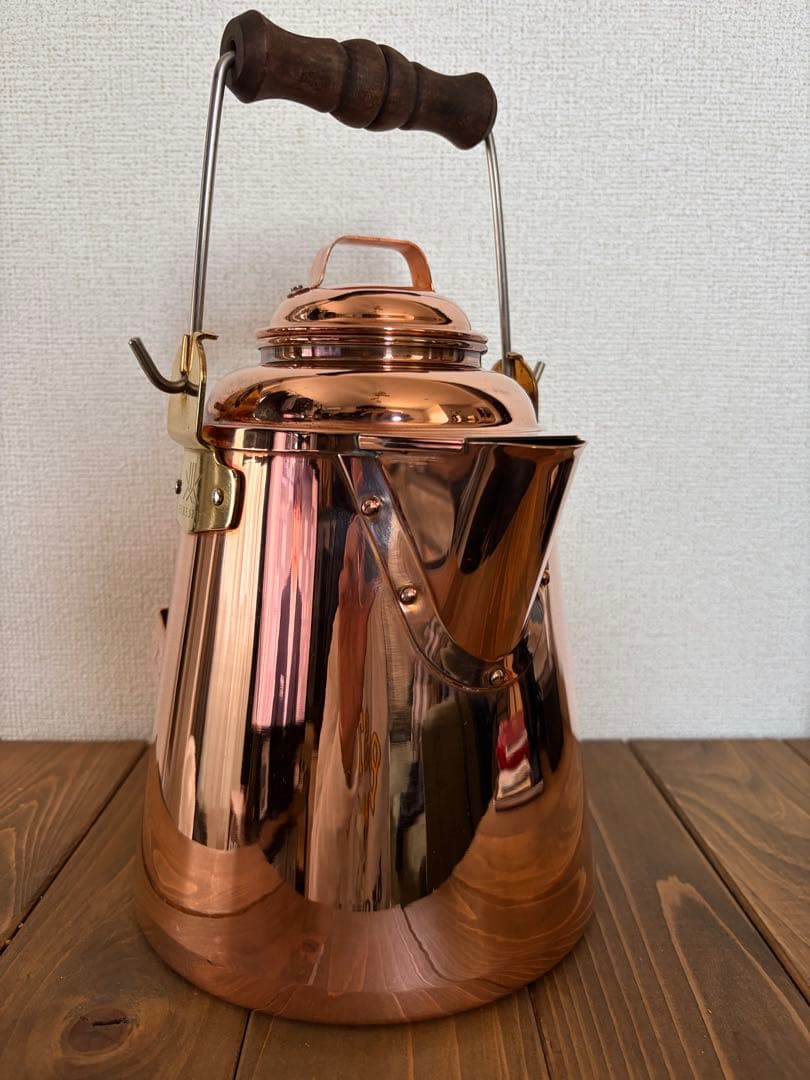 【新ロゴ／美品】ファイヤーサイド　グランマーコッパーケトル小　箱付き