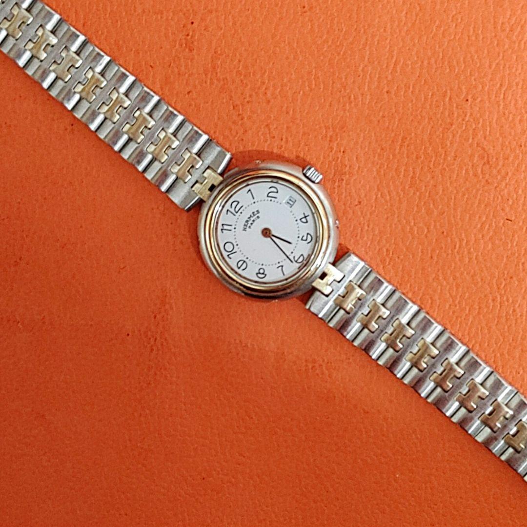 ぽんたろーエルメス時計プロフィー/新品電池新品仕上げ正常稼働品/レディース