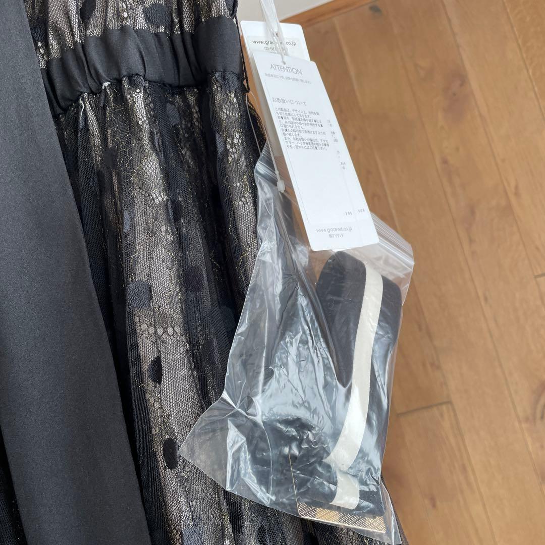 新品　ダイアグラム　ドットレースコンビワンピース