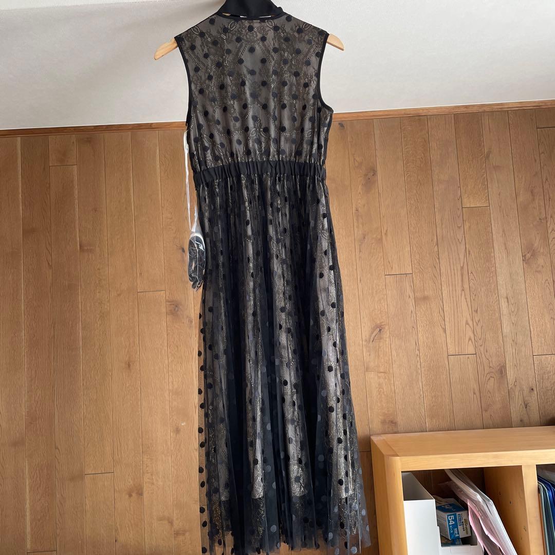 新品　ダイアグラム　ドットレースコンビワンピース