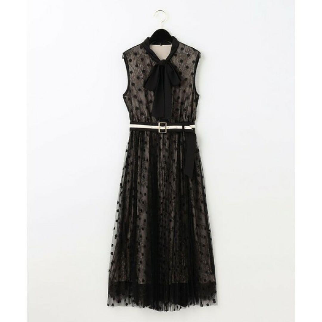 新品　ダイアグラム　ドットレースコンビワンピース