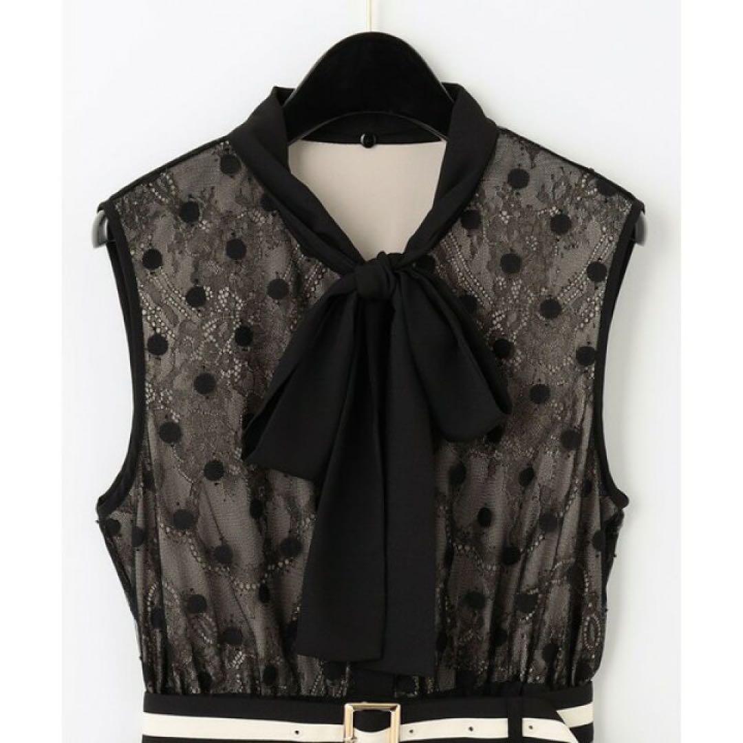 新品　ダイアグラム　ドットレースコンビワンピース