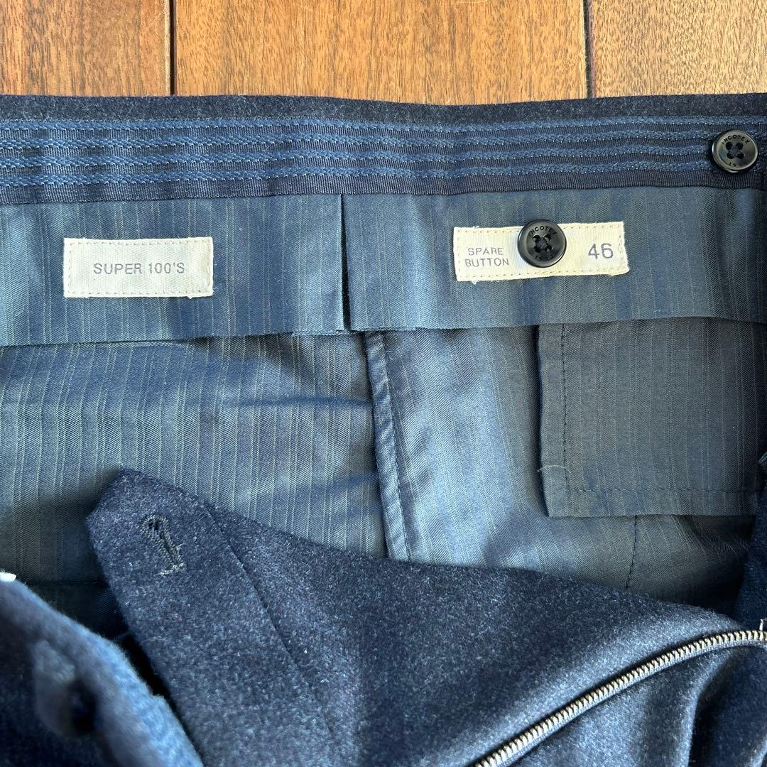 【超美品】インコテックス ネイビーパンツ　フランネル　テーパード　 46