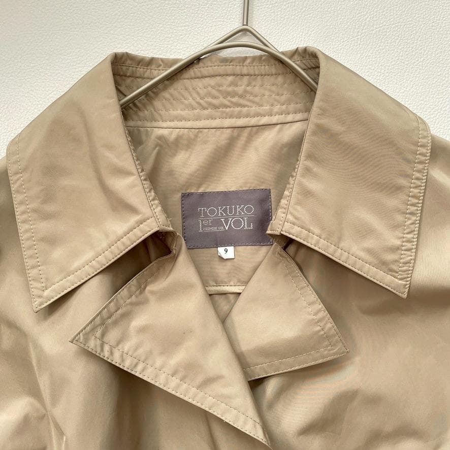 【美品】トクコプルミエヴォル　Aラインロングコート アシンメトリー ベージュ