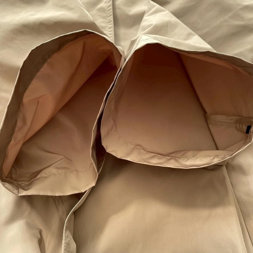 【美品】トクコプルミエヴォル　Aラインロングコート アシンメトリー ベージュ