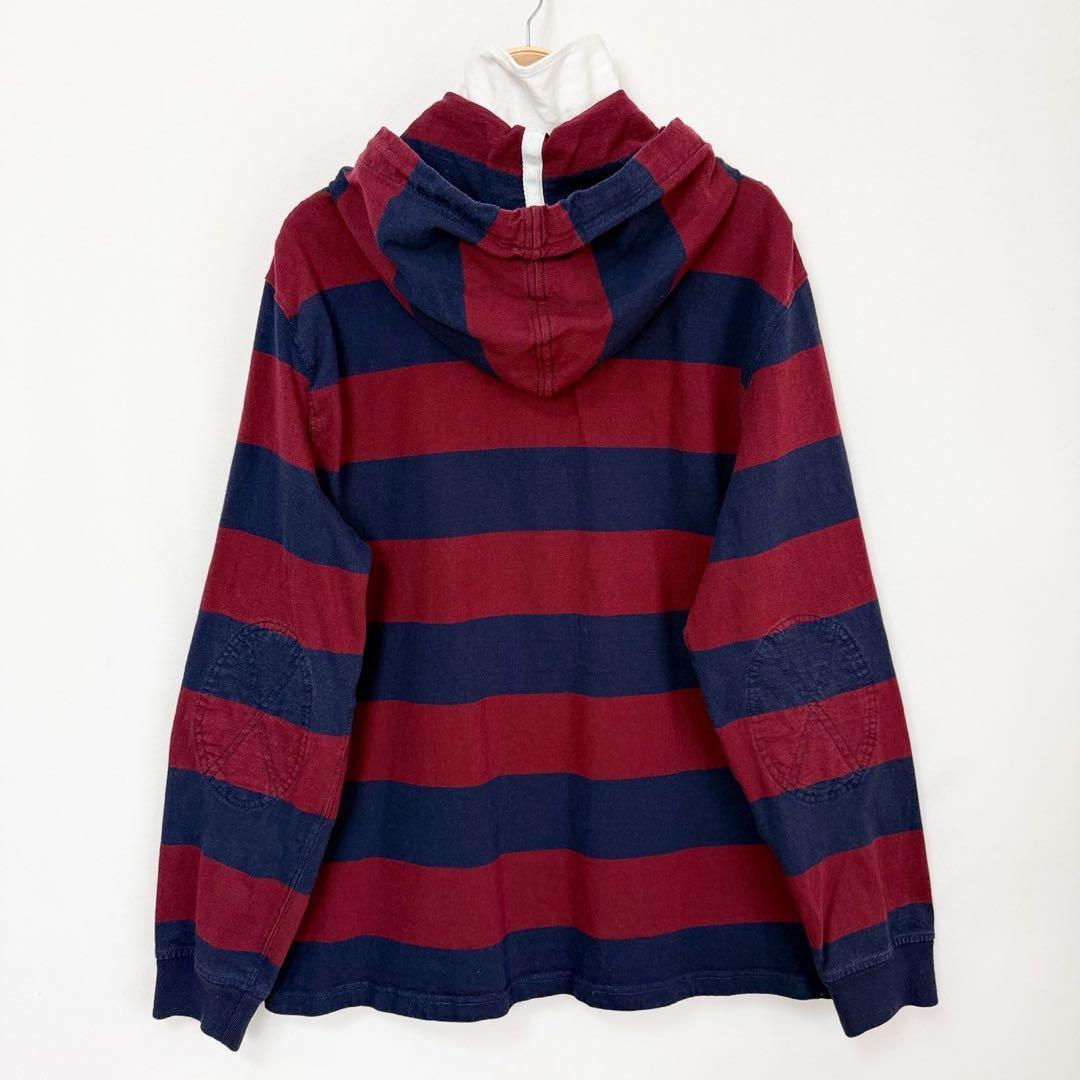 POLO Ralph Lauren ボーダーフード付 ラガーシャツ S87b