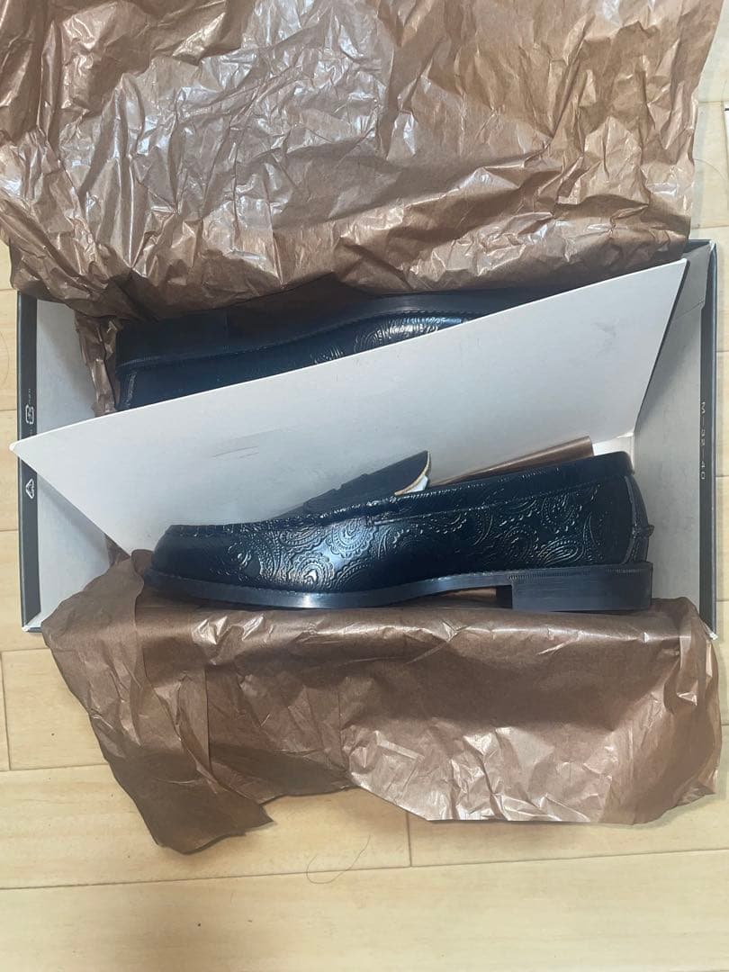 ブラックレザー ローファー 25cm