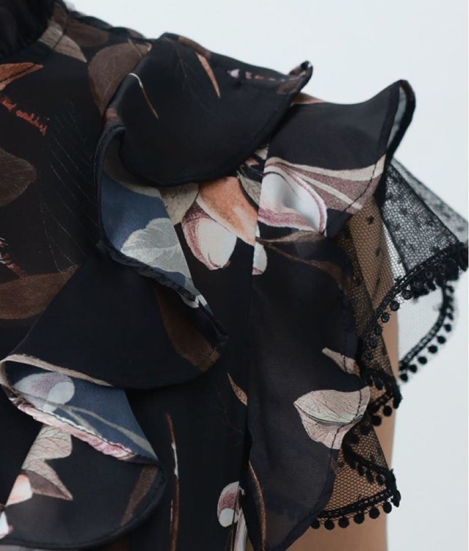 ERUKEI フラワープリント フリルドレス最終値下げ