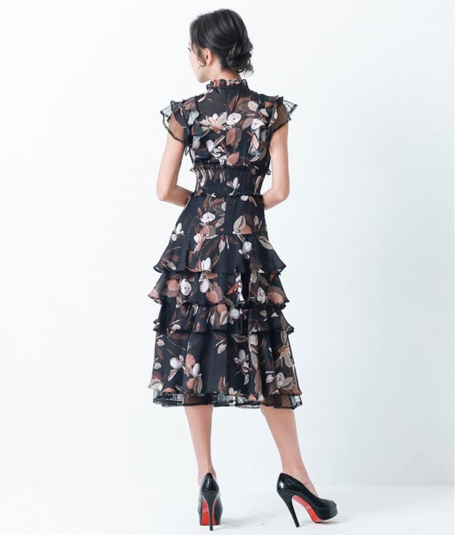 ERUKEI フラワープリント フリルドレス最終値下げ