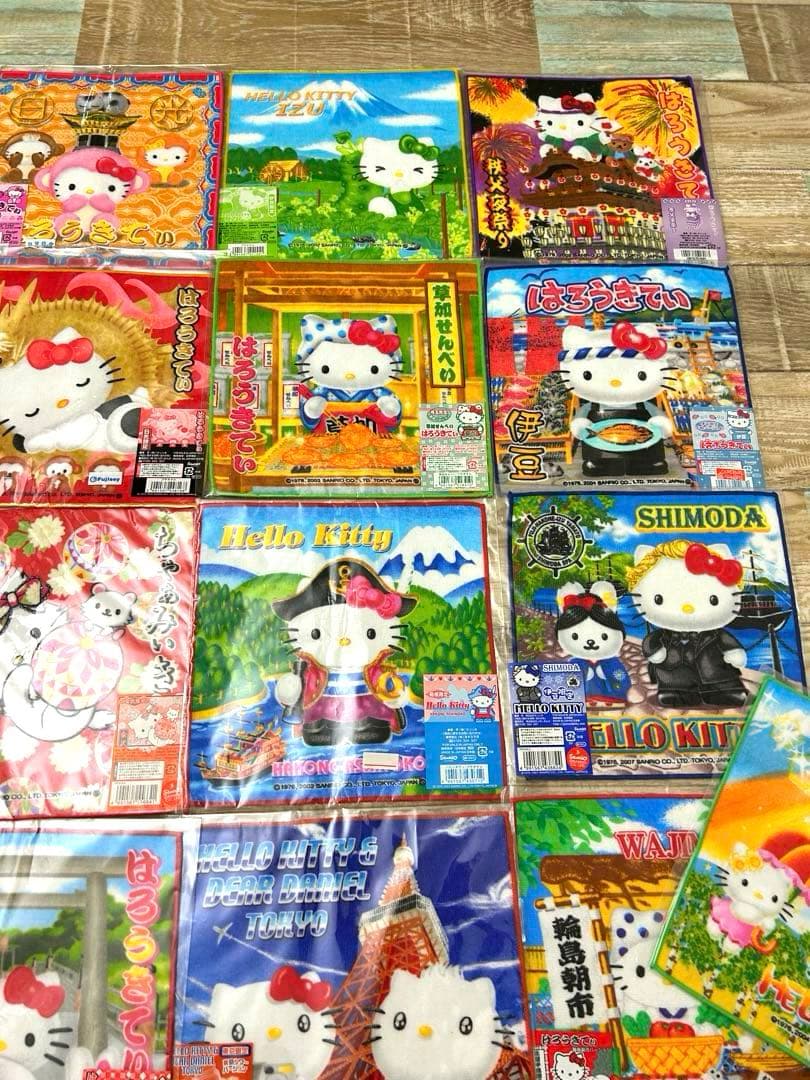 新品未開封　ご当地キティちゃん　ハンカチ　タオル　22枚　レトロ　平成レトロ