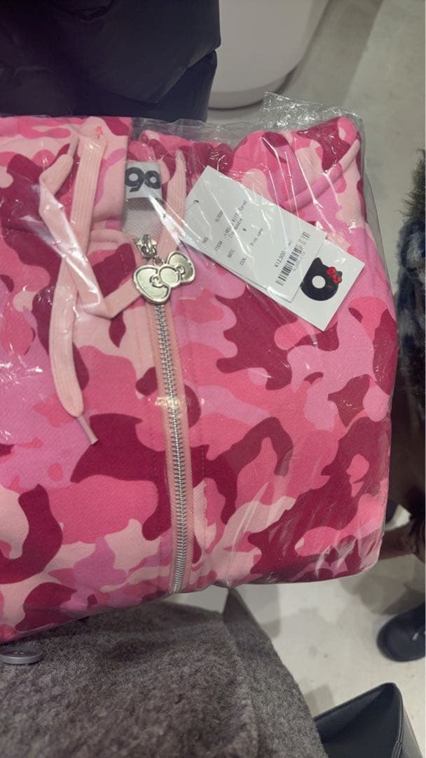 9090 HELLO KITTY 90 Zip Hoodie pink キティ