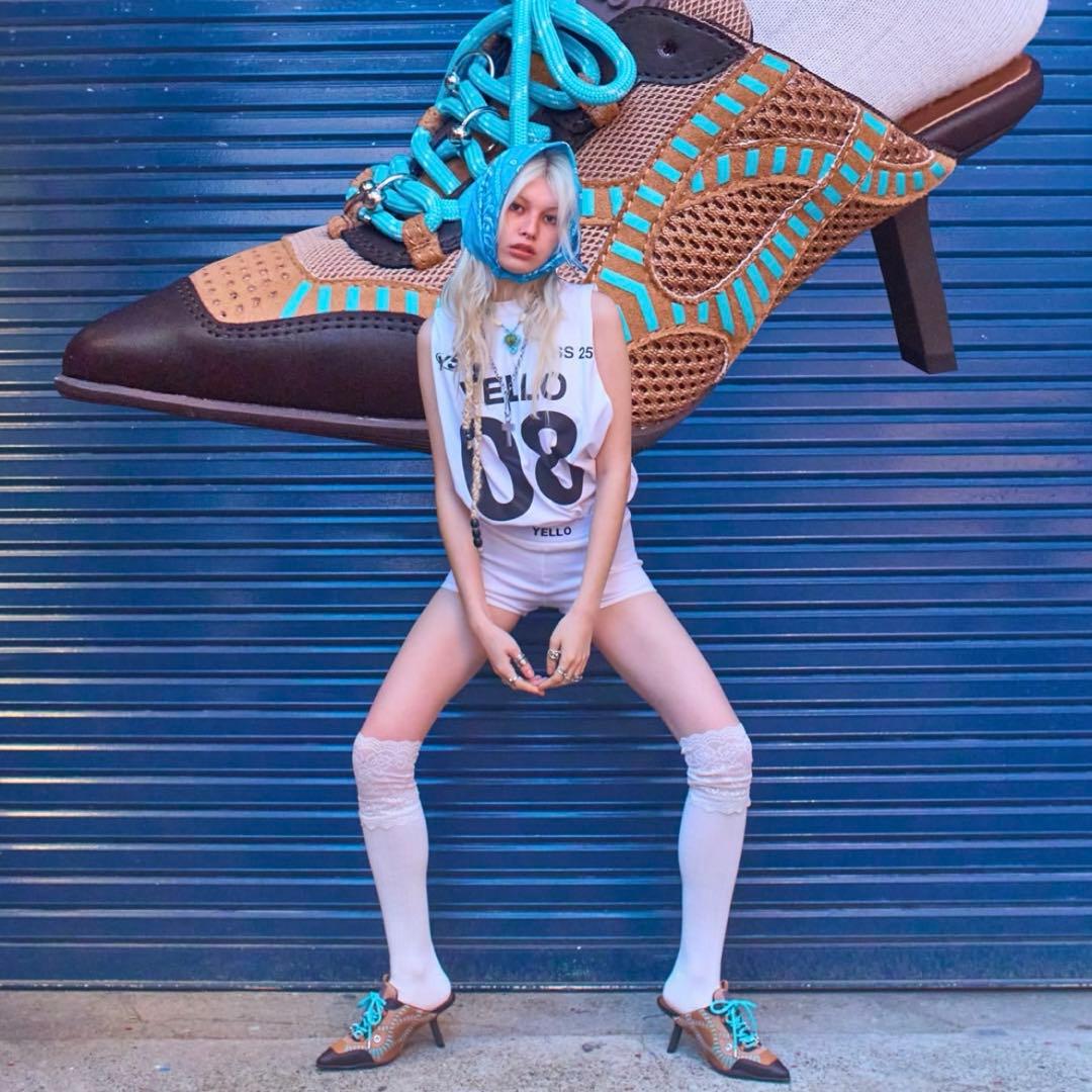 靴 YELLO BLUE BAYOU SNEAKER MULES