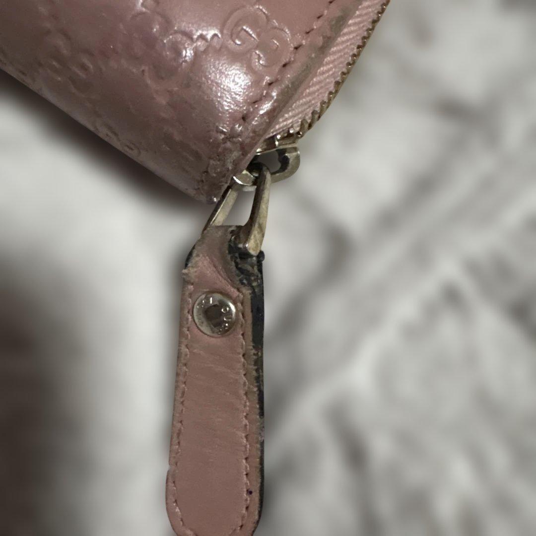 【送料込】GUCCI ピンク レザー 長財布 GGパターン レア