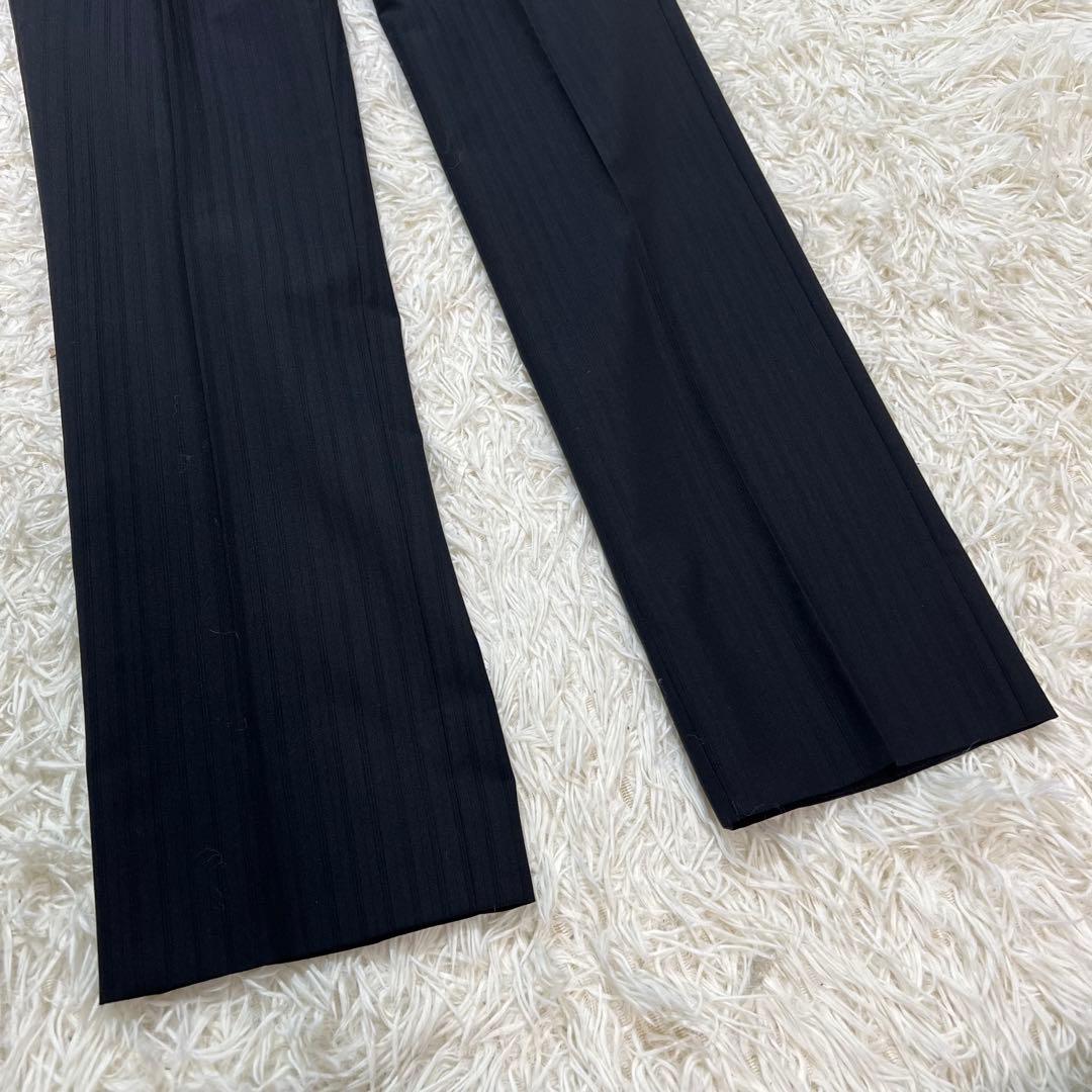 バーバリーブラックレーベル　3ピース　スーツ　セットアップ　ストライプ　黒　L