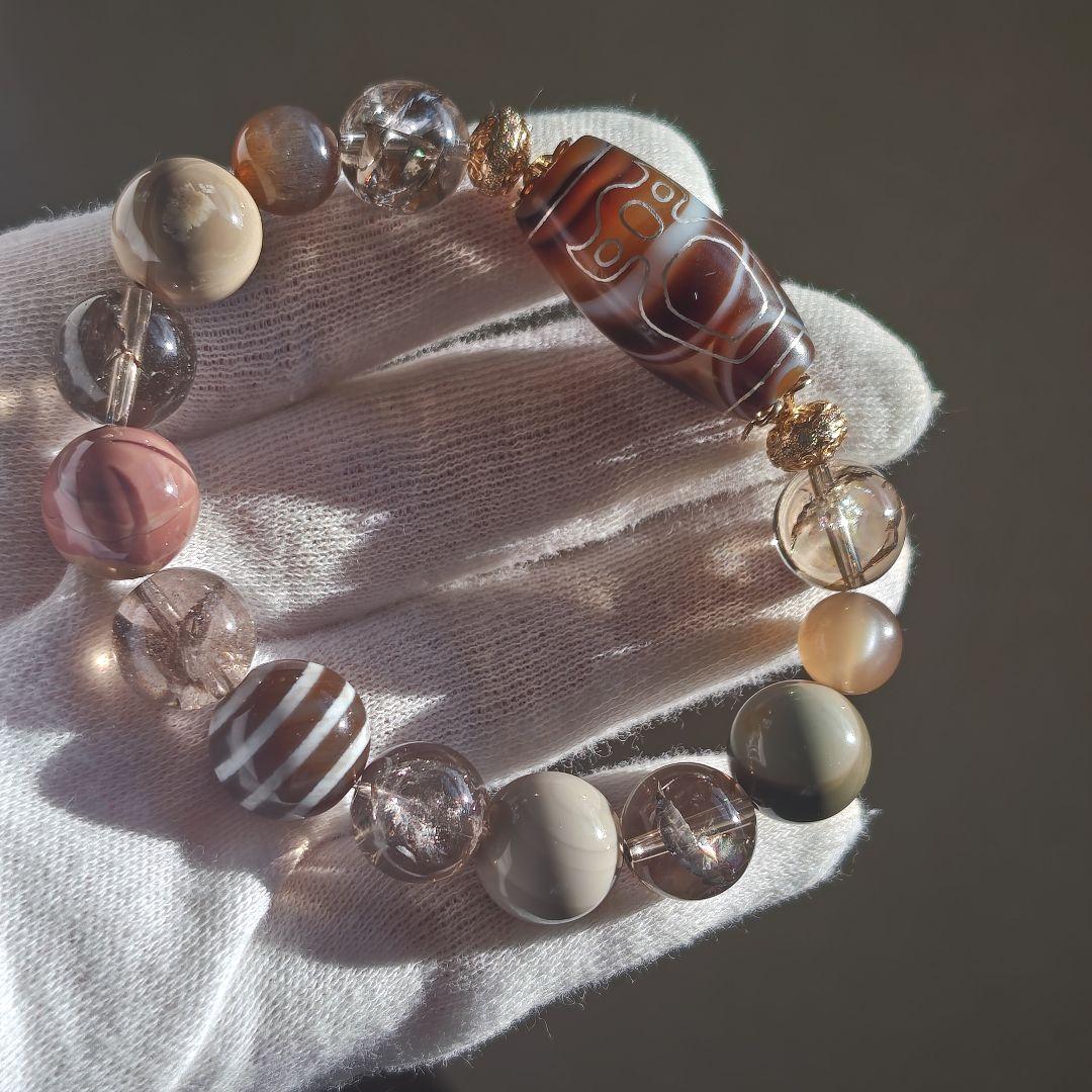 専用です♡銀線✩財神天珠、線天珠、レインボースモーキー、サンムーン、阿拉善瑪瑙