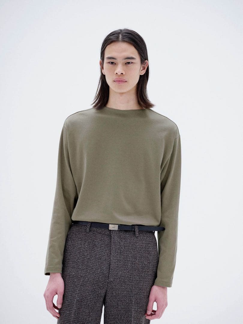トップス AURALEE LUSTER PLAITING BOATNECK L/S TEE