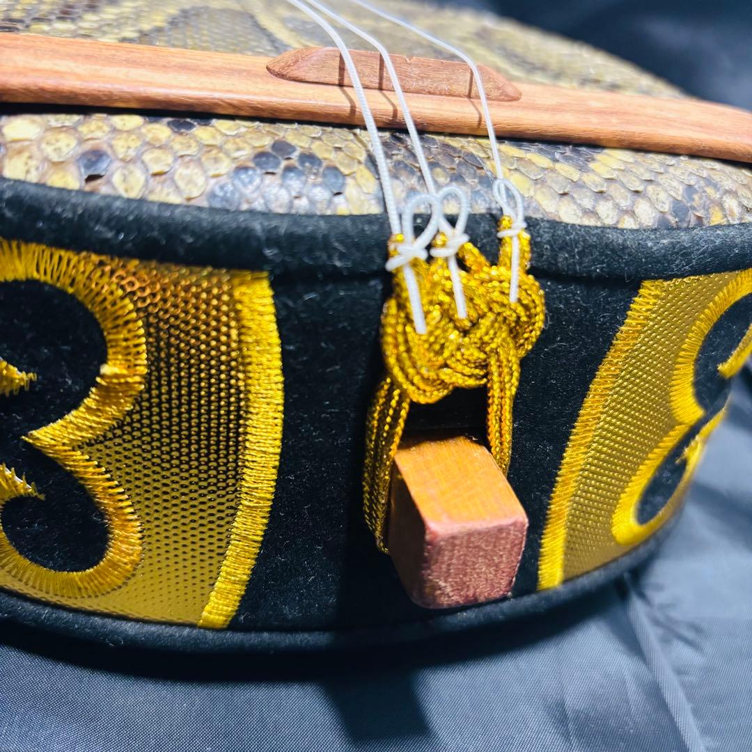 【美品】沖縄 三線 本蛇皮 三味線 ケース付き 初心者 入門