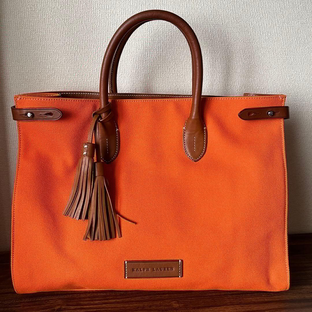 【未使用級！】RALPH LAUREN ラルフローレン キャンバス ハンドバッグ