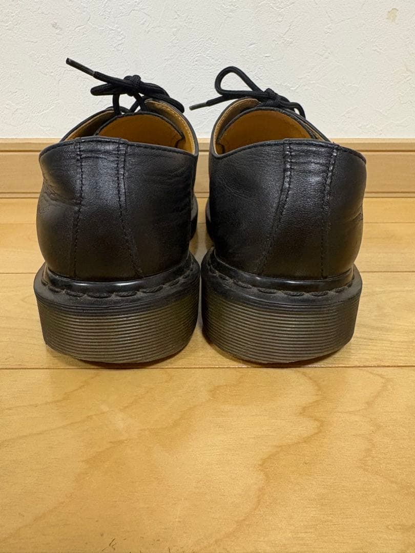 ドクターマーチン　3ホール　レザー レースアップシューズ ブラックステッチ26㎝