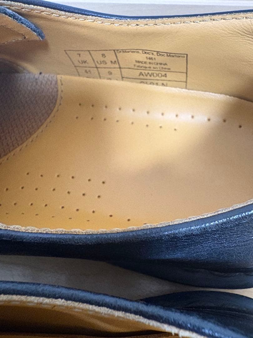 ドクターマーチン　3ホール　レザー レースアップシューズ ブラックステッチ26㎝