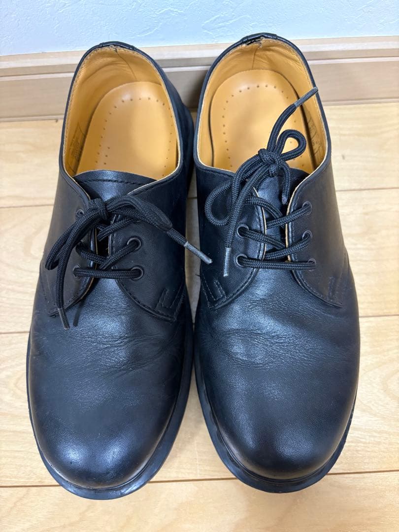 ドクターマーチン　3ホール　レザー レースアップシューズ ブラックステッチ26㎝