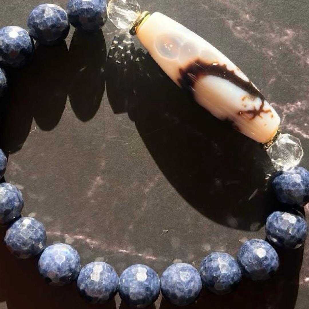 売約済み【白皇帝龍神天珠五本爪】龍背宝珠 × サファイア ✨￼ 飛龍在天