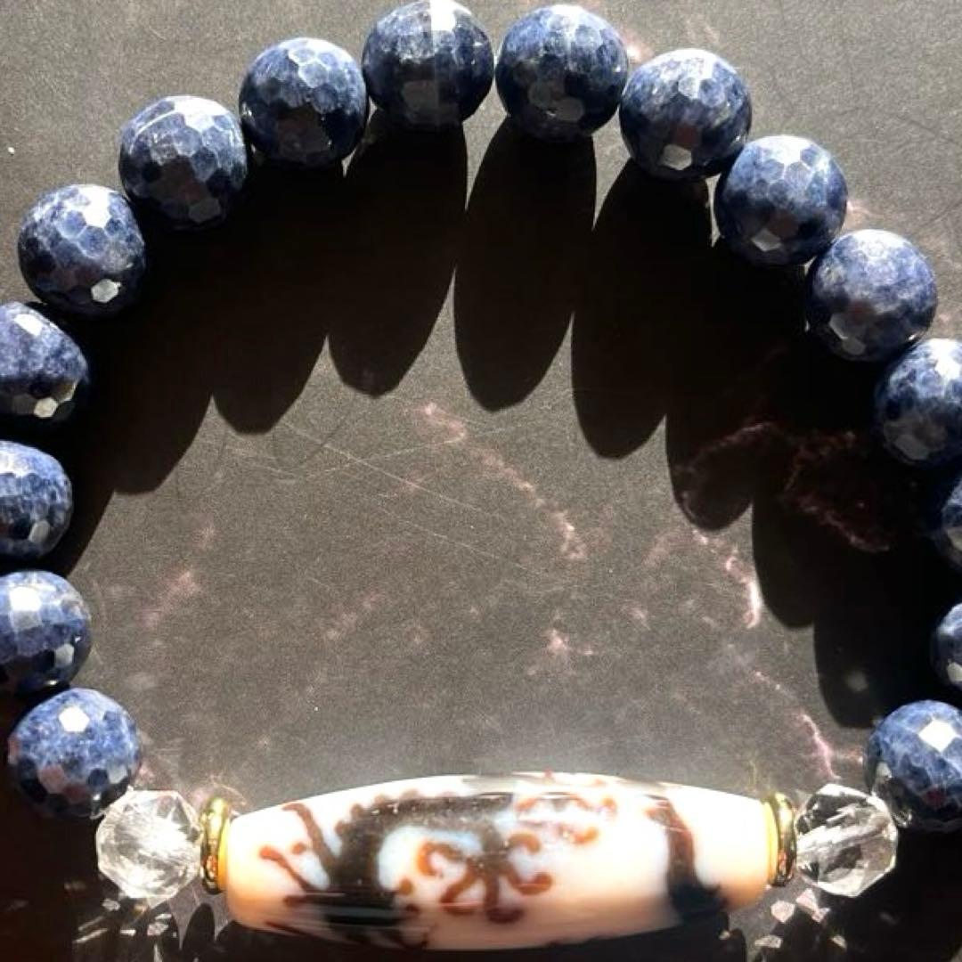 売約済み【白皇帝龍神天珠五本爪】龍背宝珠 × サファイア ✨￼ 飛龍在天