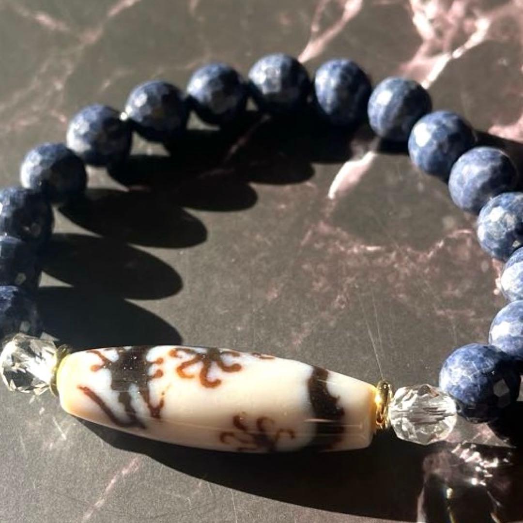 売約済み【白皇帝龍神天珠五本爪】龍背宝珠 × サファイア ✨￼ 飛龍在天